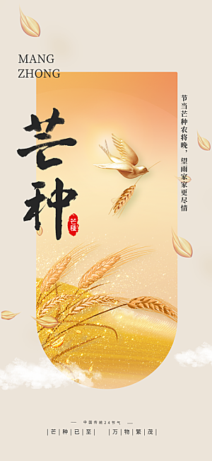 芒种节气传统海报