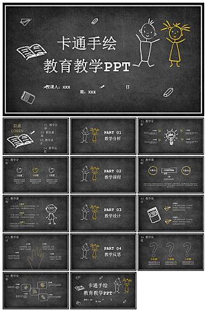 通用小清新创意教师说课教育培训课件