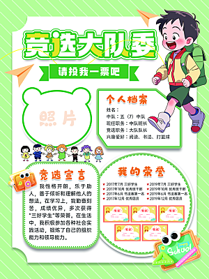 竞选大队委手抄报展示