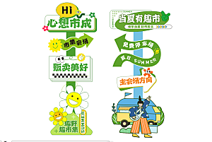 夏季市集集市线下活动导视牌指引牌