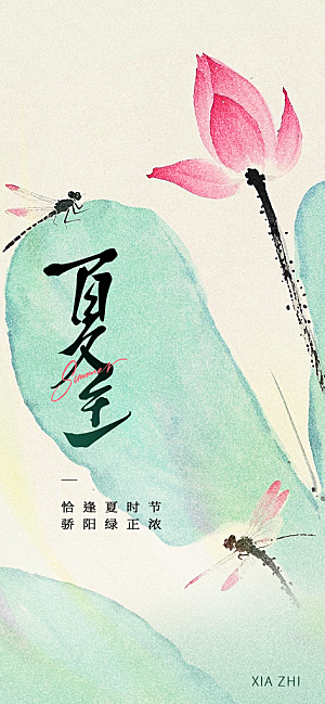 二十四节气夏至海报
