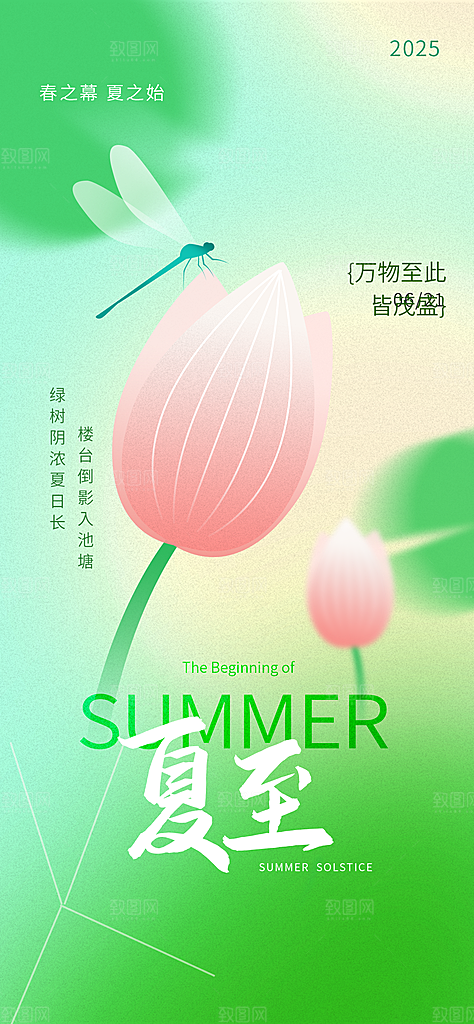 二十四节气夏至海报