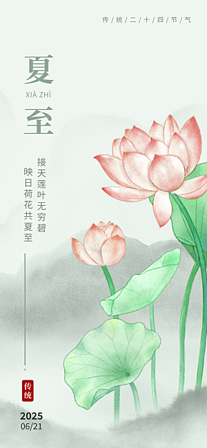 二十四节气夏至海报