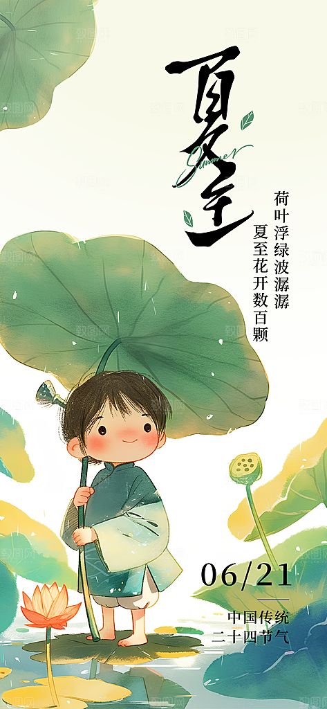二十四节气夏至海报