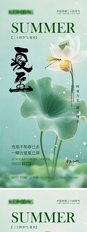 夏至节气宣传海报