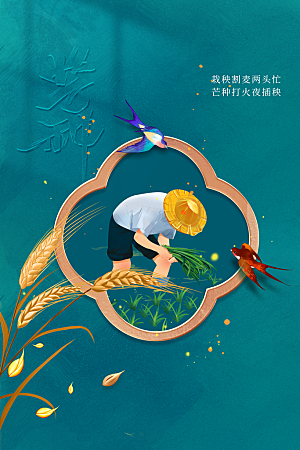 芒种节气传统活动海报
