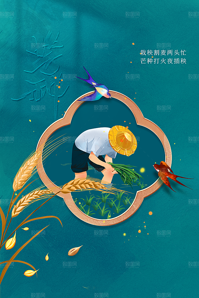 芒种节气传统活动海报