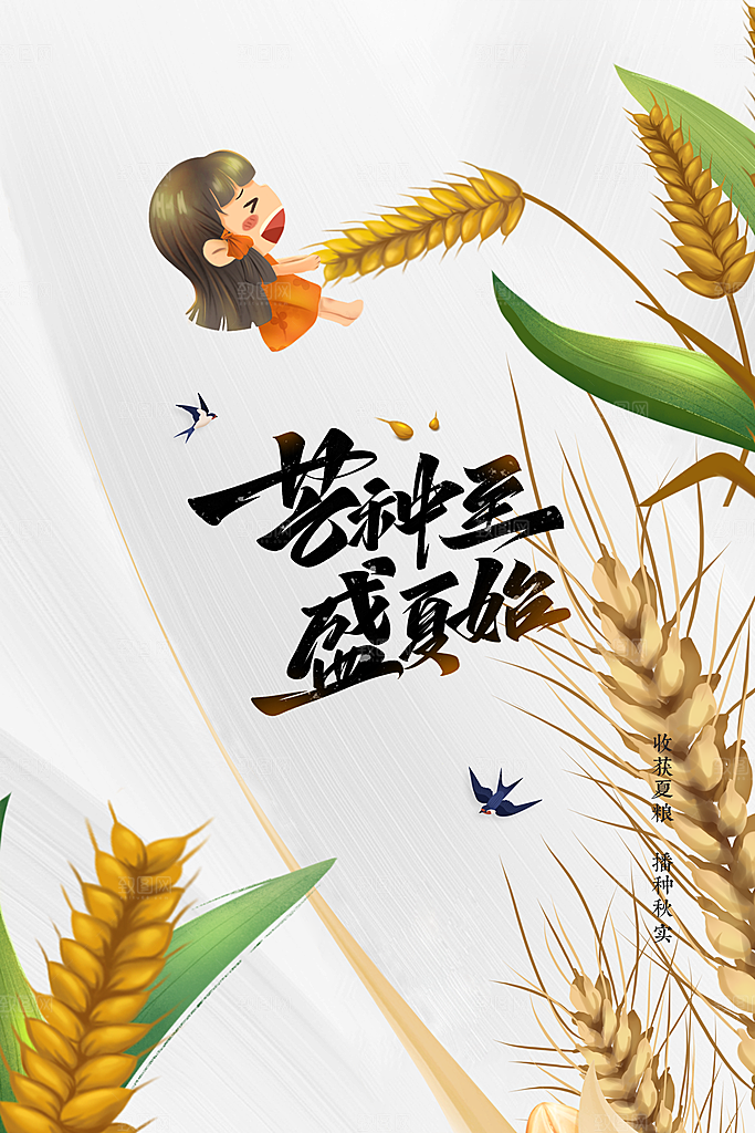 芒种节气传统海报