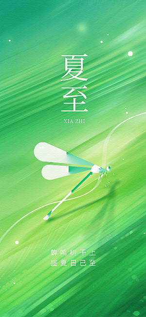 24节气夏天6月你好夏季夏至时节海报