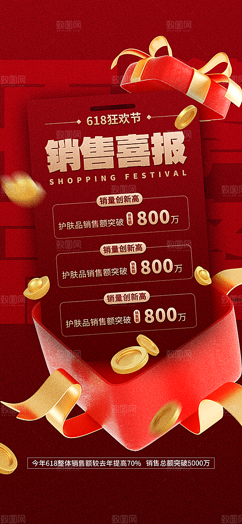 618电商活动会员福利满减优惠购物节海报