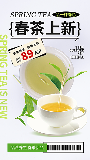 茶叶茶馆采茶中式新茶文化春茶海报