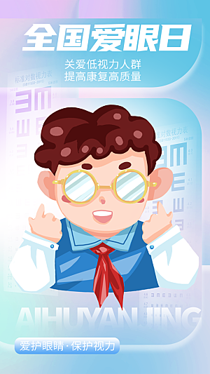 全国爱眼日科学用眼保护视力医院眼科海报