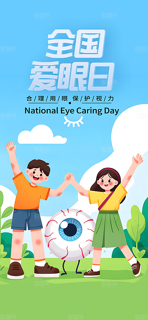 全国爱眼日科学用眼保护视力医院眼科海报