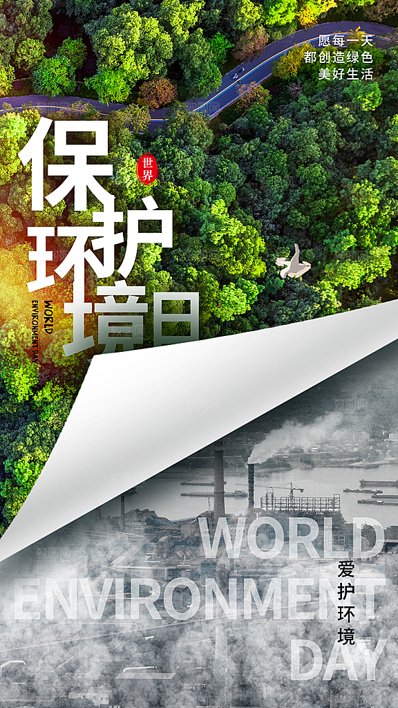 世界环境日保护地球生态环保低碳节能海报