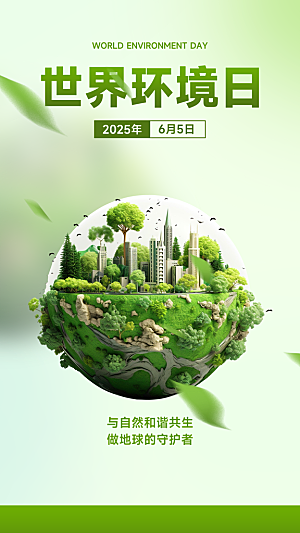世界环境日保护地球生态环保低碳节能海报