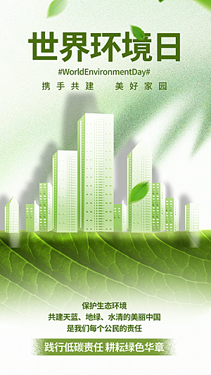 世界环境日保护地球生态环保低碳节能海报