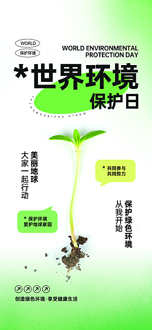 世界环境日保护地球生态环保低碳节能海报