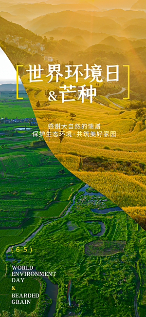 世界环境日保护地球生态环保低碳节能海报