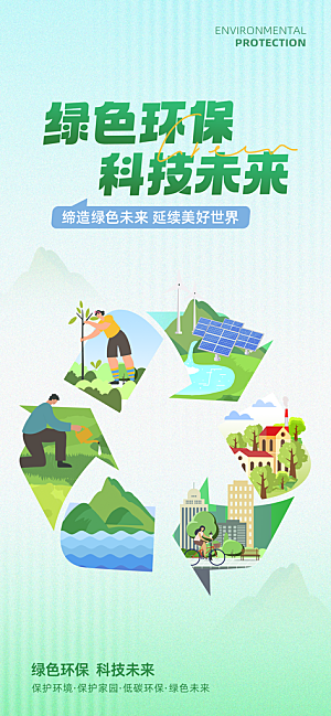 世界环境日保护地球生态环保低碳节能海报
