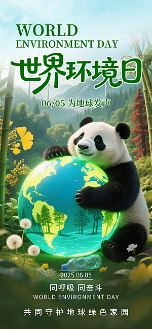 世界环境日保护地球生态环保低碳节能海报
