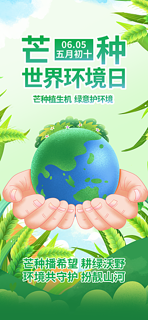 世界环境日保护地球生态环保低碳节能海报