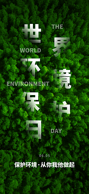 世界环境日保护地球生态环保低碳节能海报