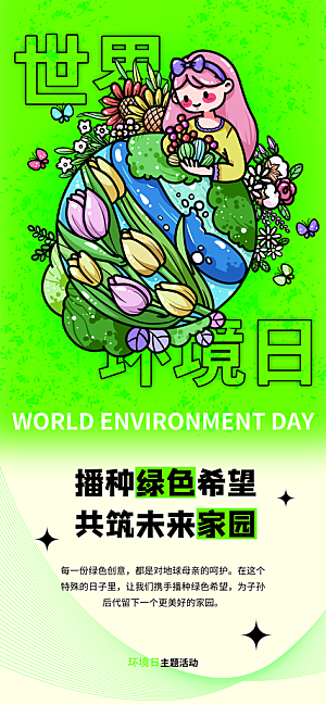 世界环境日保护地球生态环保低碳节能海报