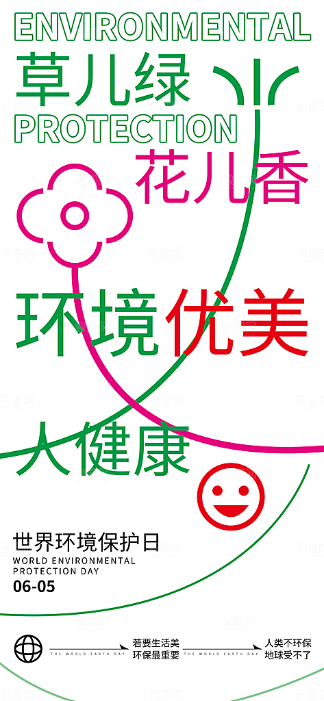 世界环境日保护地球生态环保低碳节能海报