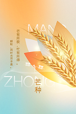芒种节气传统海报