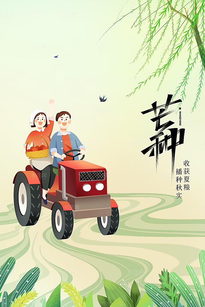 芒种节气传统海报