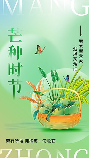 芒种节气传统海报
