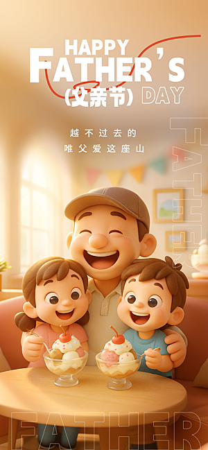 创意温馨父亲节海报