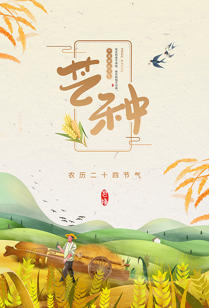 芒种节气传统活动海报