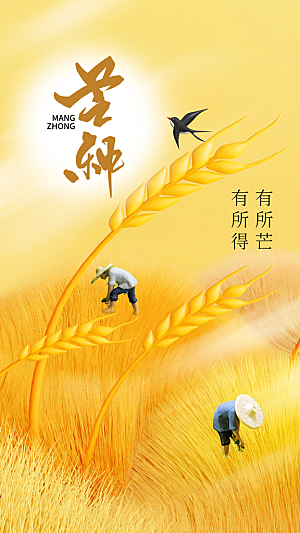 芒种节气传统海报
