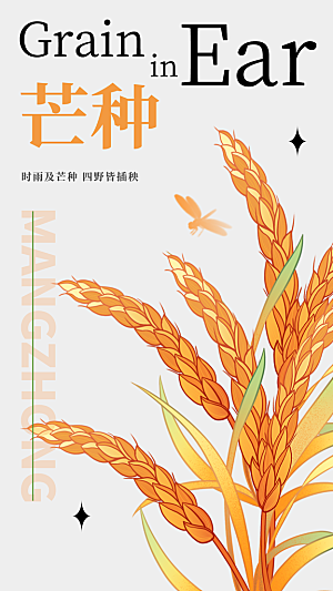 芒种节气传统海报