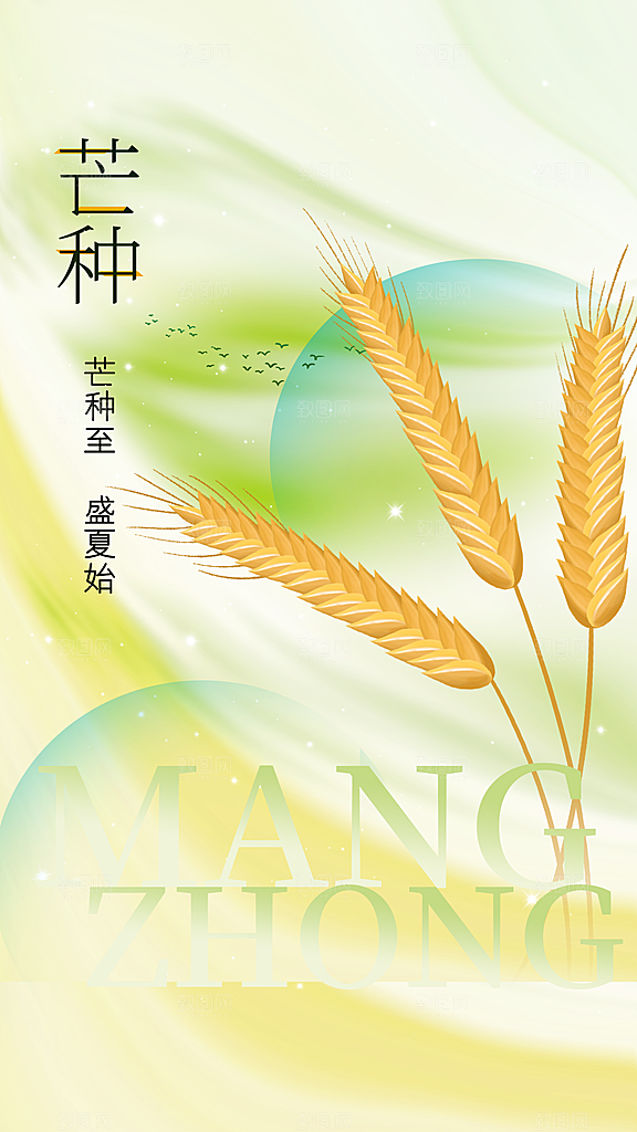 芒种节气传统海报
