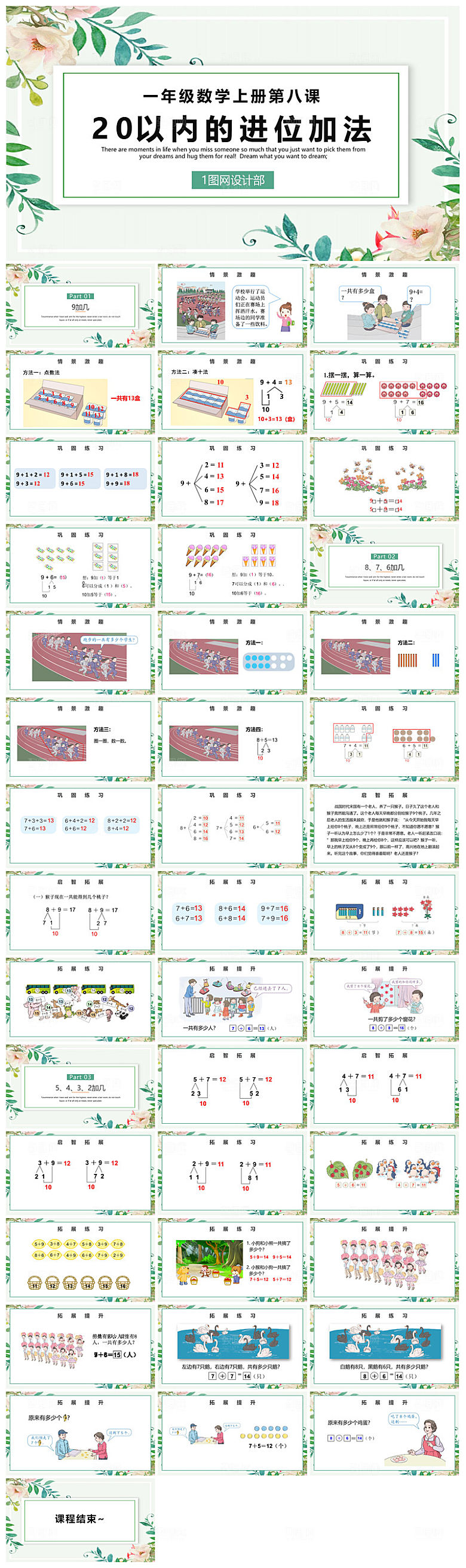 简约清新数学教案教学演讲课件PPT
