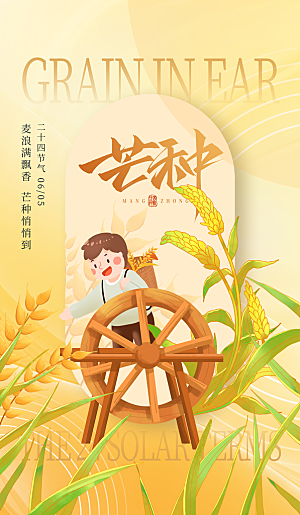 简约大气芒种节气海报模板