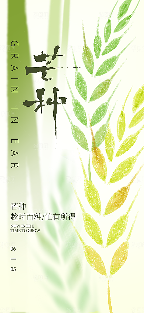 传统节气芒种宣传海报模板