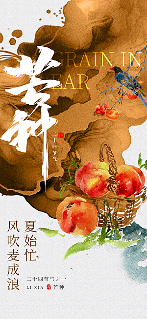 简约大气芒种节气海报模板