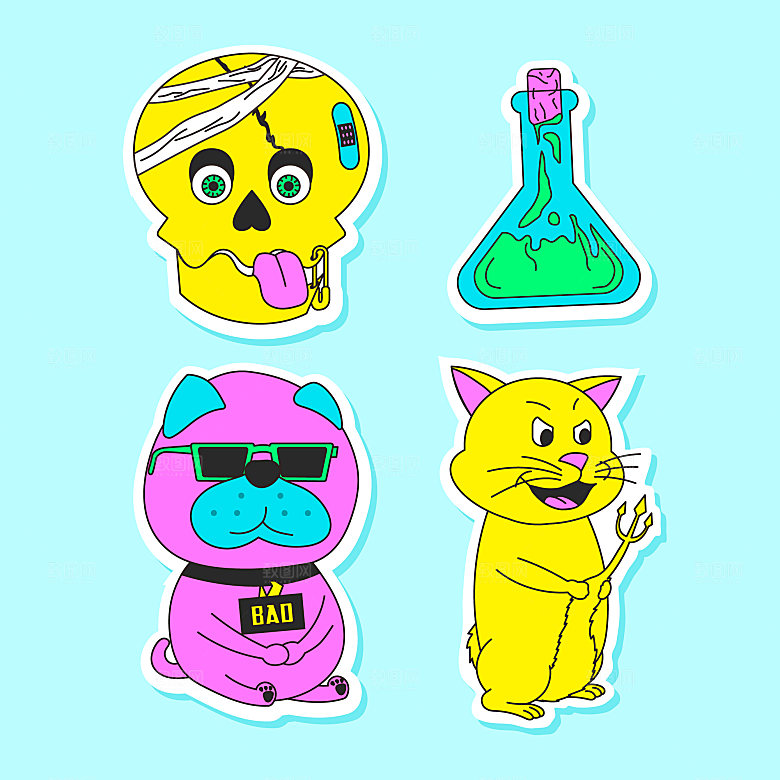 趣味卡通插画元素