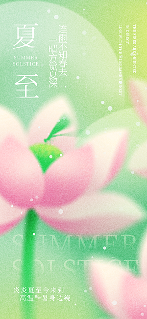 简约大气夏至节气宣传海报