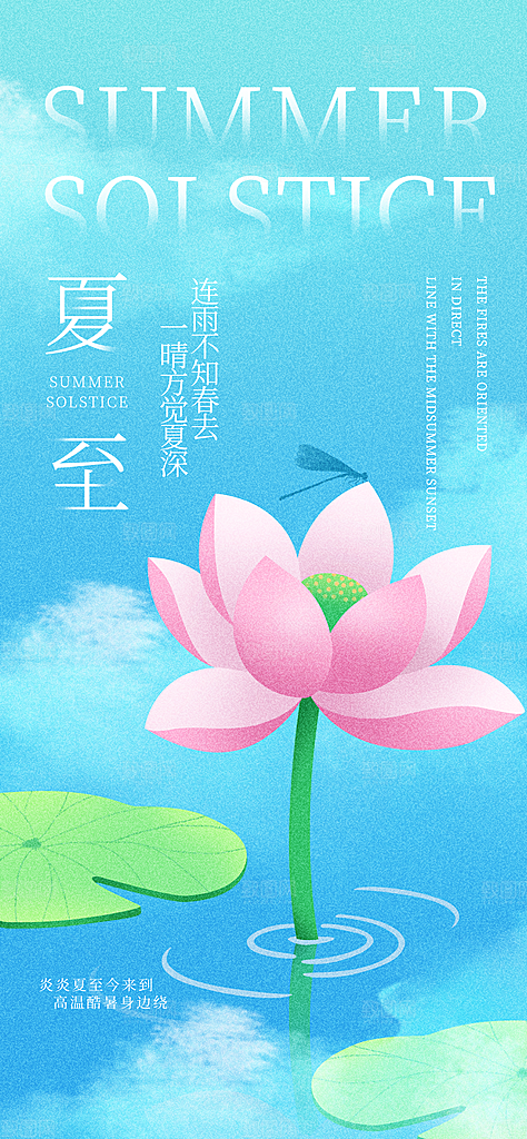简约大气夏至节气宣传海报