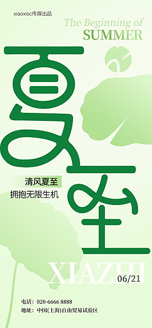简约大气夏至节气宣传海报模板