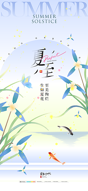简约大气夏至节气宣传海报