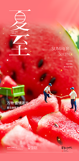 简约大气夏至节气宣传海报模板