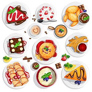 甜品插画手绘元素