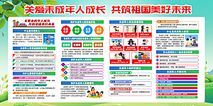 关爱未成年人宣传展板设计素材