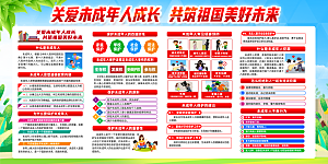 关爱未成年人宣传展板设计素材