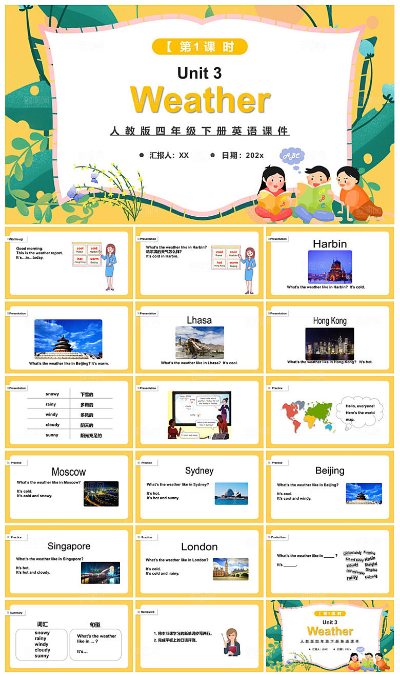 卡通英语语法中小学生教师教学课件